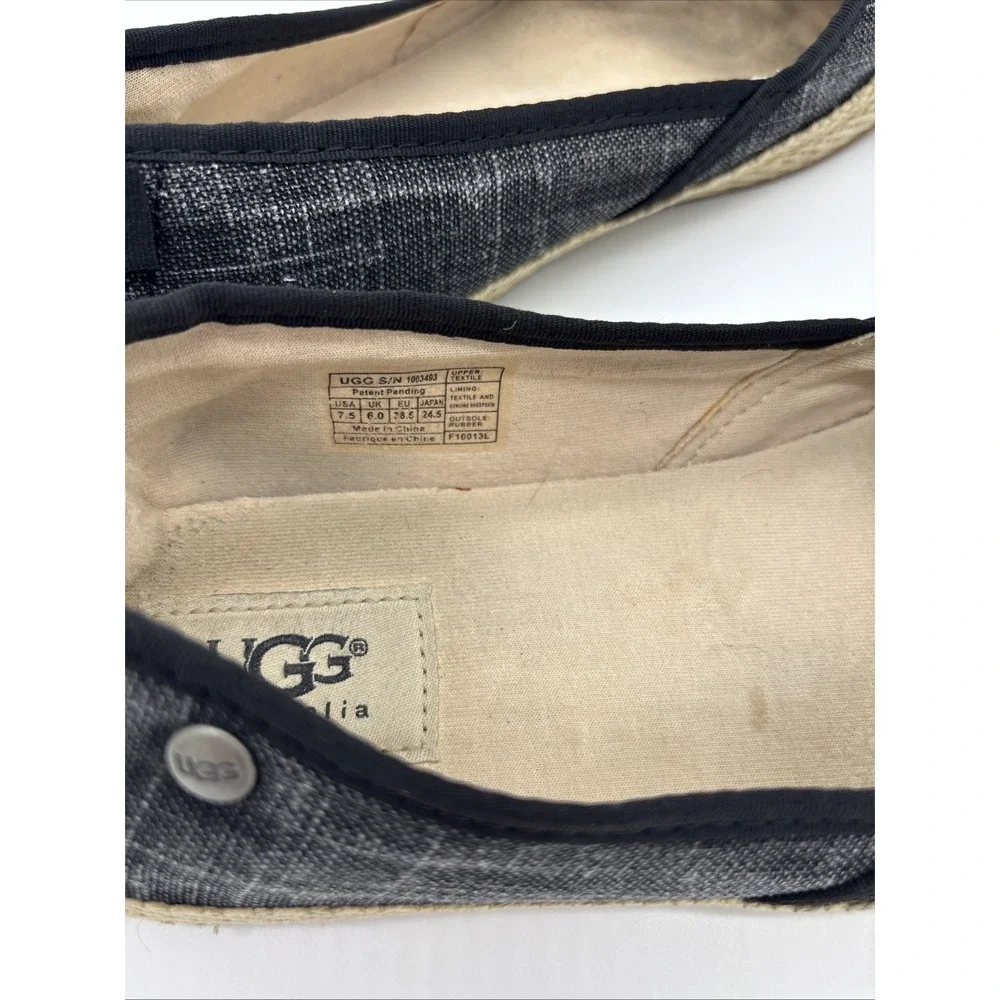 UGG Women's Flat  Canvas‎ Espadrille Slip Ons Size 7.5 - Picture 7 of 9